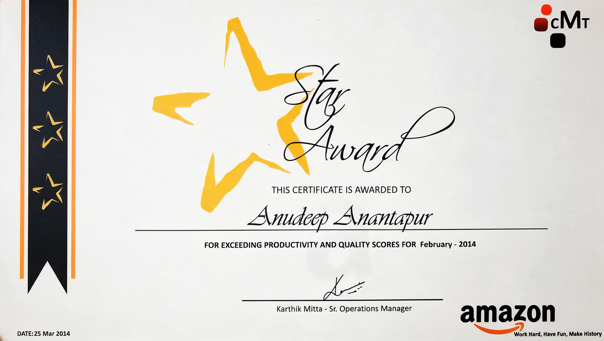 Amazon Star Award achievement